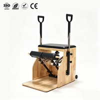 Chaise de Pilates classique en chêne durable ZENJOY, 4 positions à ressorts pour la maison, le studio de Pilates et l'entraînement de santé