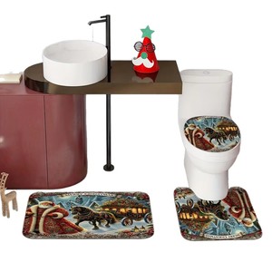 Cortina de Ducha de Poliéster con Diseño de Carroza de Caballos Roja de Santa Claus, Cortina de Baño con Impresión Digital, Impermeable, Impresión Personalizada, Venta al por Mayor, Moderna 2 - Product Image 5