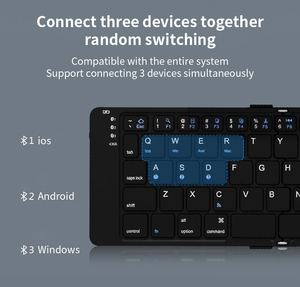 Xách Tay Siêu Mỏng Liền Mạch Từ Gấp Yên Tĩnh Phím Màu Xanh Răng Bàn Phím Không Dây Với Chống Xước Da Vải Trường Hợp - Product Image 2