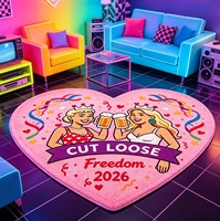Tapis de bain sur mesure fabriqué à la machine, forme abstraite personnalisable, en polyester découpé, tapis professionnel, tapis roses personnalisés