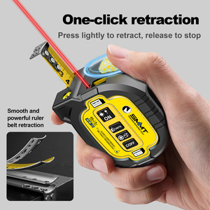 Cinta Métrica Láser Recargable 3 <span class=keywords><strong>en</strong></span> 1, Medidor <span class=keywords><strong>de</strong></span> Distancia Láser <span class=keywords><strong>de</strong></span> 196 Pies, Herramienta <span class=keywords><strong>de</strong></span> Medición <span class=keywords><strong>de</strong></span> 5 m con Cruz Láser, Métrica/Pulgadas, Precisión <span class=keywords><strong>de</strong></span> 2 mm - Product Image 4