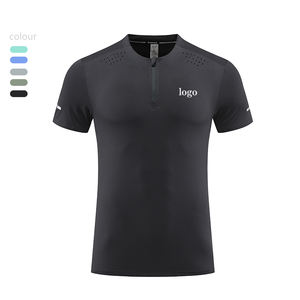 <span class=keywords><strong>Maglia</strong></span> sportiva da uomo con cerniera girocollo manica corta girocollo Casual lavorato a <span class=keywords><strong>maglia</strong></span> con stampa digitale - Product Image 1