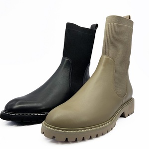 Ultimo Disegno Della Caviglia Tratto Calzino Materiale Elastico Inverno Tacco Piatto <span class=keywords><strong>Stivali</strong></span> Alla Caviglia Donne <span class=keywords><strong>Stivali</strong></span> - Product Image 4