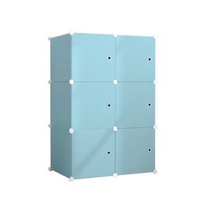 厂家热卖6门塑料儿童衣柜客厅橱柜便携式衣橱 - Product Image 5