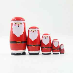LAN 5 Pièces Poupées Gigognes Brillant Rond Unique Style De Noël Attrayant Ornements Décoratifs