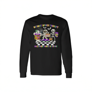 Trick Or Speech Halloween SLP T-shirt à manches longues rétro pour la thérapie orthophonique - Product Image 2
