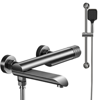 Ensemble de douche chaud et froid en aluminium avec douchette et bec de baignoire mural – Vente en gros, usine OEM