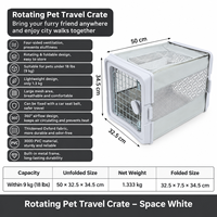 Cage de voyage pliable pour chien et chat, portable, respirante, imperméable, pour utilisation en voiture, en tissu Oxford résistant à l'usure