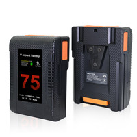 Batterie V Mount V Lock Batterie Support PD 75W Chargeur D-Tap/USB-A/USB-C/BP Sortie 5080mAh 14.8V pour caméra vidéo Stock