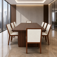 Ensemble de table et chaises de réunion de bureau en bois, moderne et minimaliste, haut de gamme, pour salle de conseil et réunions d'affaires