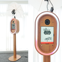 Photomaton professionnel vintage DSLR avec coque, éclairage LED RGB pour mariage, idéal pour selfies et iPad