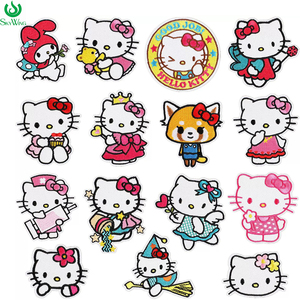 Vente en gros de patchs de repassage avec broderie de graffiti de chatons de style dessin animé personnalisés pour vêtements pour enfants DIY Hats Jeans - Product Image 1