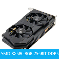 Vente en gros RX580 8 Go Carte graphique double ventilateur 256 bits GDDR5 Carte vidéo avec interface de sortie DP PCI Express pour ordinateurs de bureau