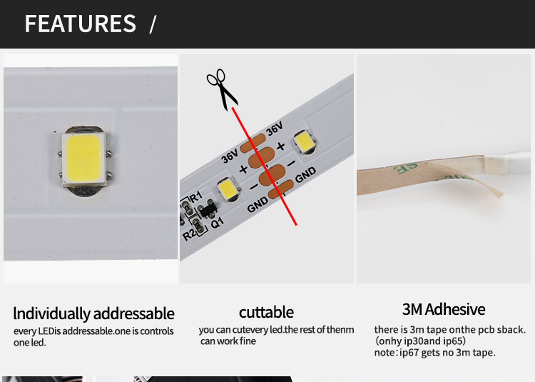 New Product CRI95 DC36V 8.8W 64leds/m 30m/reel SMD 2835 Flexible Led Strip and the Special Price