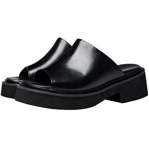 Leather <b>slippers</b> thick soles men shoes Increase height by 6cm Breathable open-toe Suitable for wearing garment sophisticate look - Product Image 5
