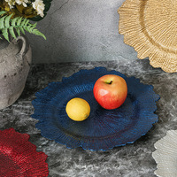 Plato Decorativo de Lujo de 13 Pulgadas con Cuentas Doradas y Diseño Floral, Juego de Platos para Bodas y Cenas, Desmontable, Venta al Por Mayor, Nueva Llegada, Profesional