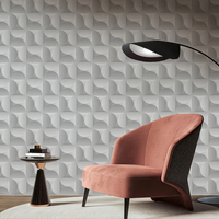Panneau mural en PVC blanc 3D à motif damassé, écologique, imperméable, insonorisant, pour usage intérieur, style industriel chinois pour appartements