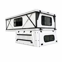 Tente de camping pour camion Hiperlion White Truck Camper Overland Flatbed Pop Slide-In, ouverture automatique rapide quatre saisons, coque en aluminium.