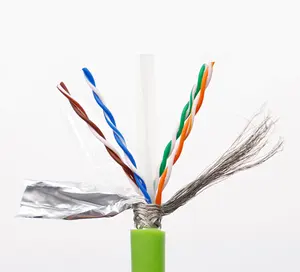 كابل شبكة Cat6A كابل صناعي بسلسلة سحب عالية المرونة 23AWG UTP كابل محمي مزدوج