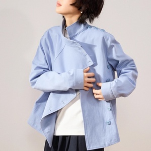 เสื้อแจ็คเก็ตฟันดาบผู้ชายผ้าทวิลคอตตอน 100% สำหรับฤดูใบไม้ผลิ ดีไซน์กระดุมแบบไม่สมมาตร เสื้อโค้ทสั้นสำหรับฟันดาบผู้ชาย ขายส่ง - Product Image 6