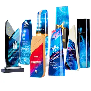 K9 Custom Logo Glass Trophy Crystal Award Trophy medaglie targhe premi trofei in legno