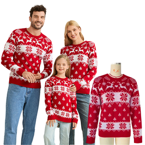 <span class=keywords><strong>Pull</strong></span> de Noël Vintage Jacquard Anti-Plis Respirant pour Toute la Famille (Femmes, Hommes, Enfants) – Motif Flocon de Neige – Collection 2025 - Product Image 1