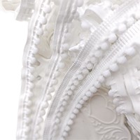 Ruban élastique en dentelle à pompons blancs RYL 1,3 cm, pompons faits main, pour bricolage, jouets, boules de bain, garniture de vêtements