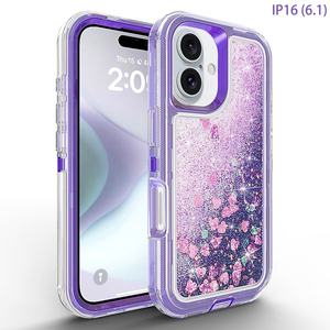 Funda para Teléfono Samsung S23 S24 S25 Ultra <span class=keywords><strong>Iphone</strong></span> <span class=keywords><strong>11</strong></span> 12 13 15 16 17 <span class=keywords><strong>Pro</strong></span> <span class=keywords><strong>Max</strong></span>, Bonita, de TPU+PC, 3 Capas, Antigolpes, con Purpurina Líquida - Product Image 3
