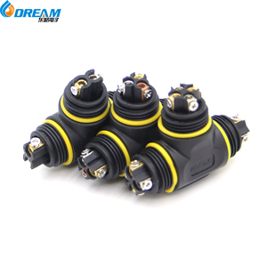 ขั้วต่อสายไฟแบบ T 3 ขา สำหรับภายนอกอาคาร ไฟ LED พลาสติก IP68 ขั้วต่อไฟฟ้าภายนอกแบบเกลียว <span class=keywords><strong>2</strong></span>/3/4/5/6 ขา ขั้วต่อแบบวงกลมกันน้ำ IP68 - Product Image 2