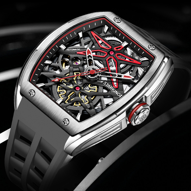 High Quality Tonneau Shaped Designer Stainless Steel Mechanical Watch Waterproof Luxury Wristwatch Branded Men's Watch