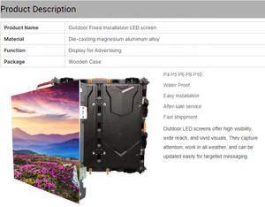 Outdoor <b>Display</b> Led Screens Video Digital Fixed Waterproof 3d Film Street Advertising <b>Wall</b> Sign Td Large External Street Bus - Product Image 5