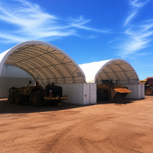 Abri de stockage pour conteneurs à double structure en arche, 20ft 40ft, pour chariots élévateurs, tracteurs et machines, taille personnalisée, avec bâche en PVC 650gsm, type abri de voiture - Product Image 2