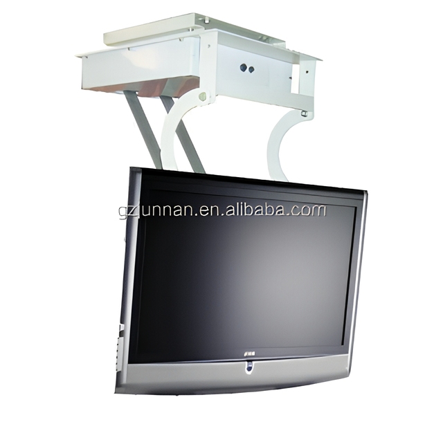 65Inch TV Monitor With Remote Control Ceiling TV Lift Video Audio Presentation System Ceiling TV Mount Motorized
