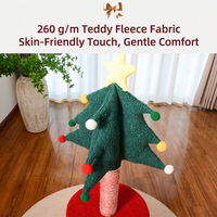 Sapin Noël Arbre à Chat Griffoir Chat avec Cachette 85 cm Lin Style Mignon Toutes Saisons Intérieur Empreinte Réduite Tour Chat