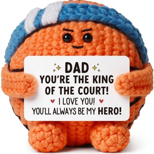 Balón de Baloncesto Tejido a Crochet con Tarjeta, Lindos <span class=keywords><strong>Regalos</strong></span> <span class=keywords><strong>para</strong></span> el Día del <span class=keywords><strong>Padre</strong></span>, Navidad, Pascua, San Valentín, Jubilación, <span class=keywords><strong>para</strong></span> Papá, Esposo - Product Image 1