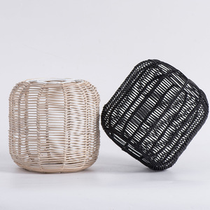 Wicker Lampshade Cylinder Retro Style Easy Installation For Restaurant Cafe Tea Shop <b>Lighting</b> Decor - Product Image 2