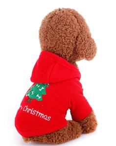 Merah Natal Musim Dingin Pet <span class=keywords><strong>Dog</strong></span> Hoodie Pakaian Anak Anjing Kecil Besar Anjing Bulu Tebal Anjing Hijau Pohon Natal Mantel Jaket Kucing - Product Image 3