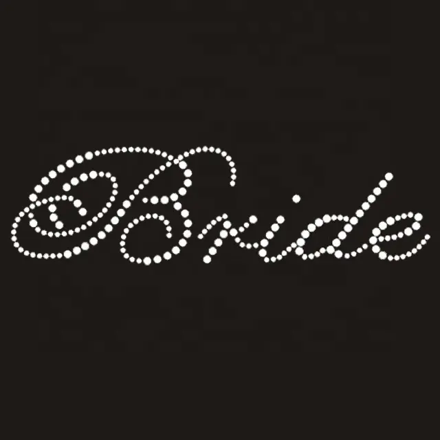 Hot-fix flatback bling crystal bride letter clothing rhinestones sticker for bags shoes garment