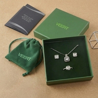 Emballage de bijoux recyclable haut de gamme pour bagues, colliers, boucles d'oreilles avec pochettes et boîte rigide