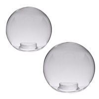 Abat-jour sphérique en verre soufflé transparent, fileté E27, pour lampe (200 mm), type bulle, pour lampadaire