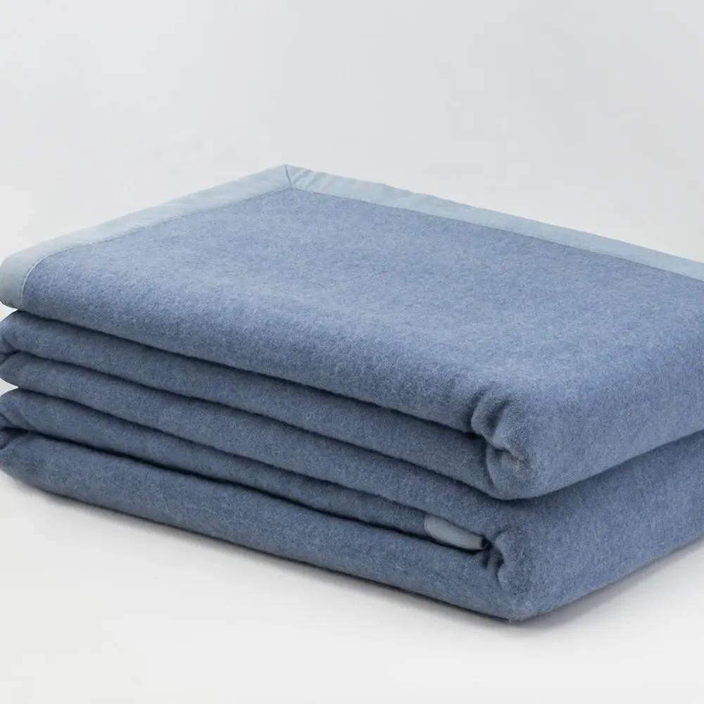 China Blanket Factory 100% Australian merino wool blanket, plain wool throw