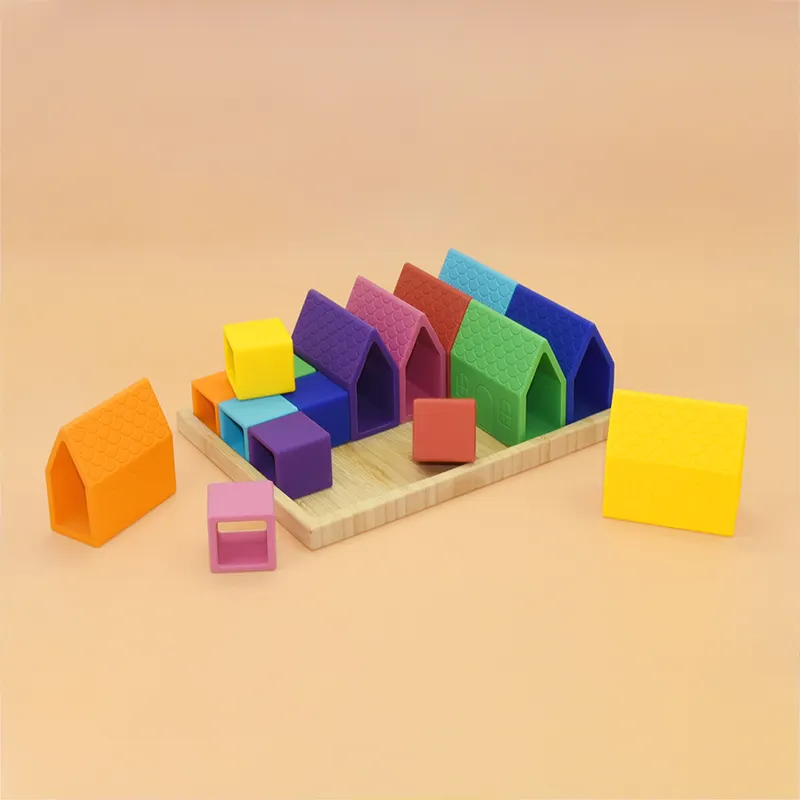 Personalized Baby New Silicone House And Cube Puzzle Montessori Kids Geometry Educational Sensory Baby Gift