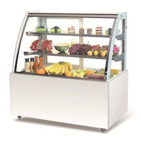 Vitrine réfrigérée pour boulangerie commerciale de supermarché, refroidisseur de gâteaux incurvé, réfrigérateur congélateur à double porte vitrée, réfrigérateur à pain