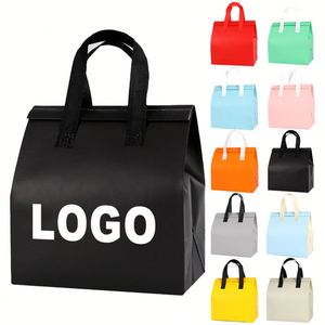Factory Wholesale Custom Packing Bag with logo Waterproof Insulated Food <b>Delivery</b> Bag Non-woven Takeaway Bags - Product Image 1