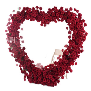 Arche florale en forme de cœur Greenway, support de toile de fond de mariage avec roses bleues, 1,8 m, décoration - Product Image 5