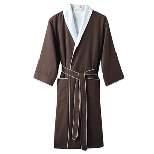 Coppia di peluche foderato in microfibra accappatoio scialle collo Kimono accappatoio doppio strato spesso Spa - Product Image 5