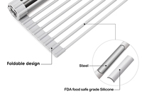 Égouttoir à vaisselle en silicone multifonction pliable et enroulable pour évier