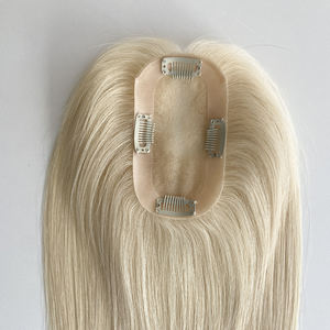 Entrega Rápida, Cabello Humano Virgen Europeo 100% Sin Procesar, Rubio 60 #   Toppers Mono para Mujer, Color, Tamaño de Base 3x5.5 Pulgadas - Product Image 1