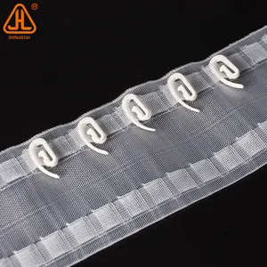 curtain tape Factory direct sale translucent head heading header tape Smart curtain hooks white plastic for header tape/draper