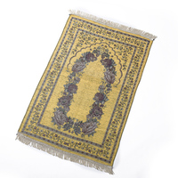 Wholesale Custom Thick Chenille Floral Prayer Rug Modern Cushioned Islamic Muslim Worship Blanket for Kids Travel Washable Home
